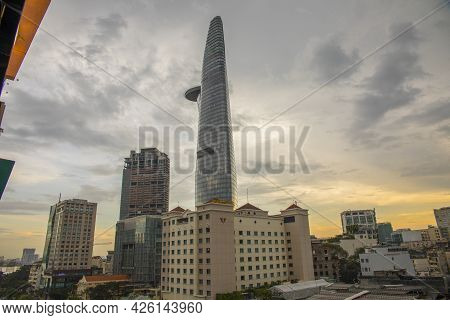 Ho Chi Minh, Vietnam - Oct 18, 2019 : View Of Modern High-rise Buildings Bitexco Financial Tower In 
