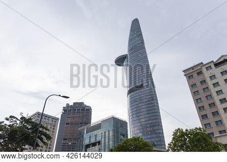 Ho Chi Minh, Vietnam - Oct 18, 2019 : View Of Modern High-rise Buildings Bitexco Financial Tower In 