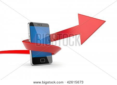 Mobiltelefon med pil