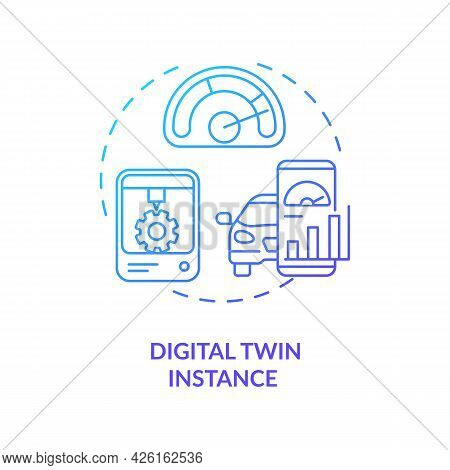 Digital Twin Instance Concept Icon. Tests On Different Technologies Usage Scenarios. Innovative Comp