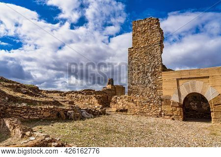 Alcazaba De Reina, Moorish Fortress Over Village Of Reina, Badajoz Province, Extremadura, Spain