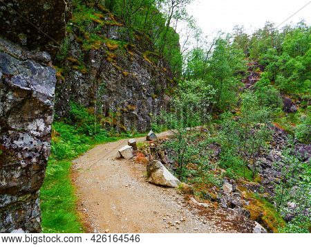 Allmannajuvet Area, Sauda In Norway. Norwegian National Tourist Scenic Route Ryfylke.