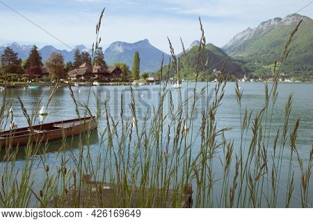 View of lake of Annecy in the french Alps