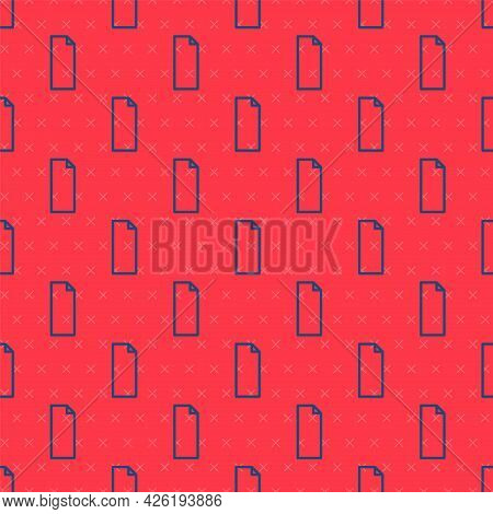 Blue Line Grip Tape On A Skateboard Icon Isolated Seamless Pattern On Red Background. Vector