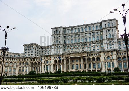 Palace Of Parliament At Night Time, Bucharest, Romania
