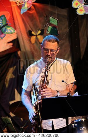 Cracow, Poland - July 5, 2021: Jan Ptaszyn Wroblewski Quartet And Maciej Sikala Live At 26rd Edition