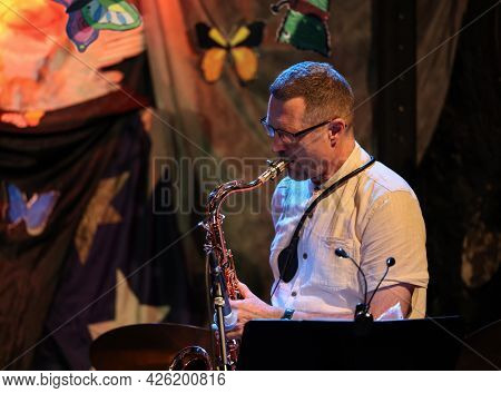 Cracow, Poland - July 5, 2021: Jan Ptaszyn Wroblewski Quartet And Maciej Sikala Live At 26rd Edition