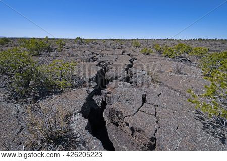 Looking Across The Vast Lava Fields In El Malpais National Monument In New Mexico