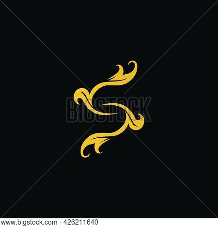 The Initials Of The Letter S Are Luxurious And Elegant Gold