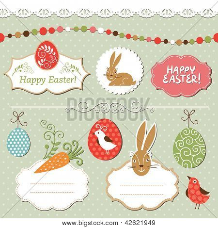 Easter set, vector easter elements