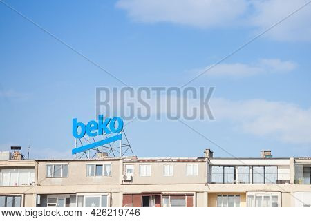 Belgrade, Serbia - May 3, 2021: Beko Logo On Their Main Office For Serbia. Beko Is A Turkish Domesti