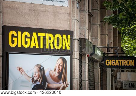 Belgrade, Serbia - July 4, 2021: Gigatron Logo In Front Of Their Shop For Belgrade. Gigatron Srbija 