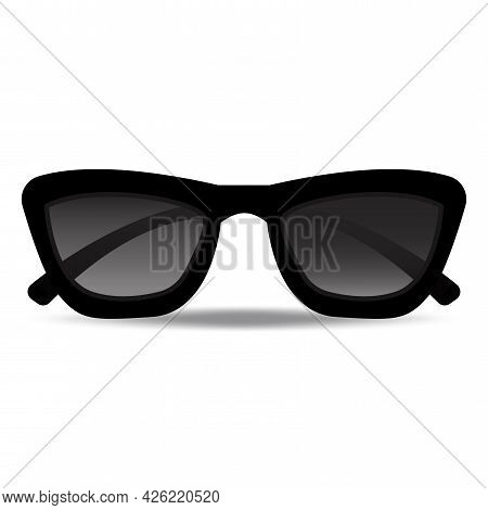 Black Sunglasses. Summer Background. Sun Icon Vector. Vintage Style. Vector Illustration. Stock Imag