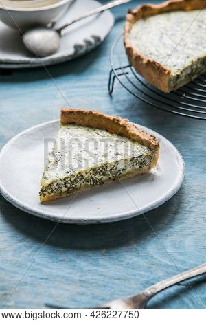 Quiche With Spinach - Traditional Dish Of French Cuisine. Spinach  Tart