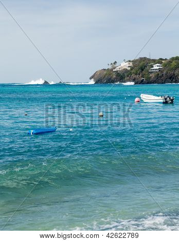 Skroget Bay Beach Scene St Thomas Usvi
