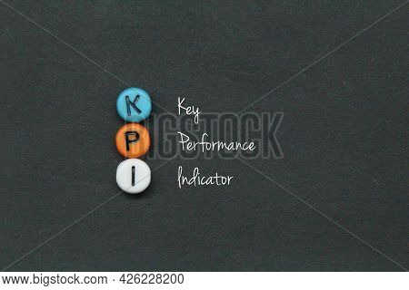 Small Round Cubes With Kpi Letters. Business Concept