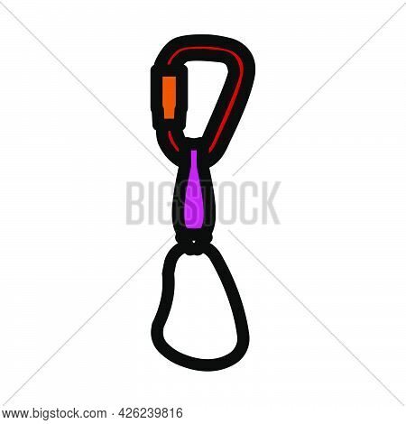 Alpinist Quickdraw Icon. Editable Bold Outline With Color Fill Design. Vector Illustration.