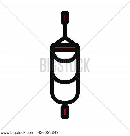 Alpinist Step Ladder Icon. Editable Bold Outline With Color Fill Design. Vector Illustration.