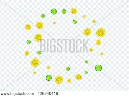 Grass Lime Background Transparent Vector. Drawing Set. Sunny Fruit Repeat. Fresh Fruit Sunny Set.