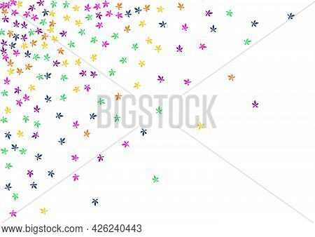 Red Leaf Vector White Background. Autumn Foliage Thanksgiving Template. Frame Confetti Card. Colorfu