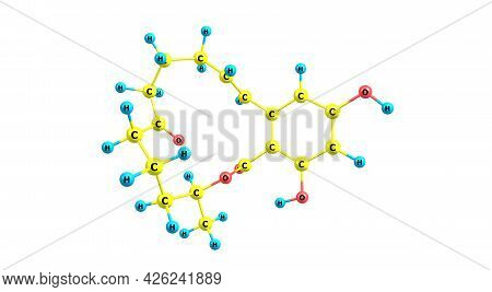 Zearalenone Molecular Structure Isolated On White