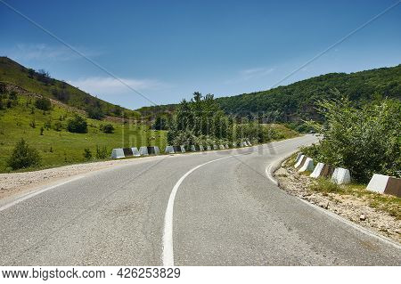 Winding Road In The Dagestan Mountains . Dagestan, Russia