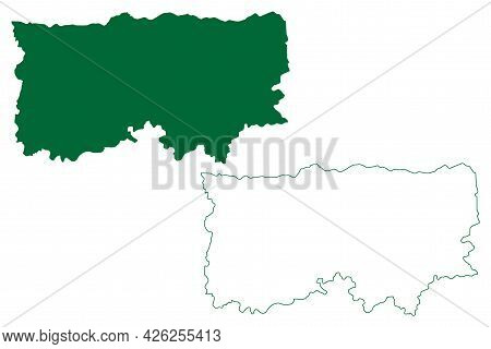 Ludhiana District (punjab State, Republic Of India) Map Vector Illustration, Scribble Sketch Ludhian
