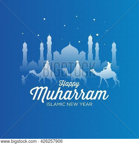 Happy Muharram Islamic New Year Festival Background. Good For Banner, Background, Greeting Card, Wal