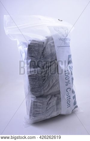 Manila, Ph - July 7 - Baleno Gray Male Brief Underwear On July 7, 2021 In Manila, Philippines.
