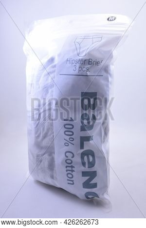 Manila, Ph - July 7 - Baleno Gray Male Brief Underwear On July 7, 2021 In Manila, Philippines.