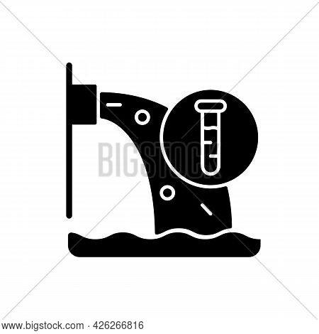 Water Pollution Control Black Glyph Icon. Urban Runoff Management. Underground Water Contamination. 