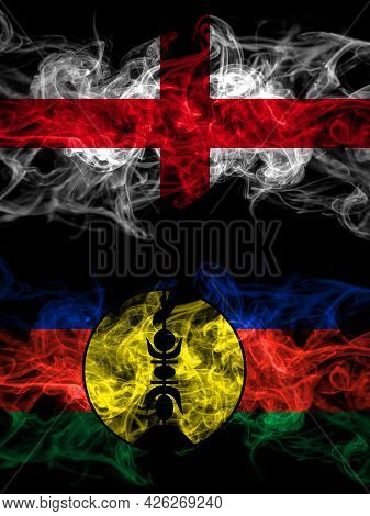 Flag Of England, English And France, French, Flnks Countries With Smoky Effect