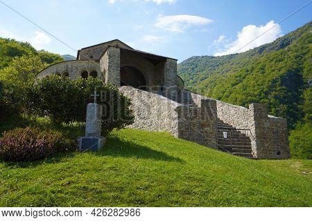 The Abbey Of San Pietro Al Monte Low Angle, Civate, Italy