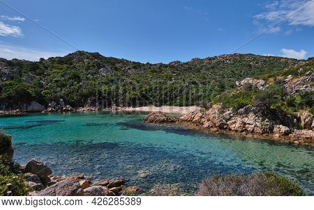 Cala Brigantina Beach, Little Cove In Caprera Island, Sardinia