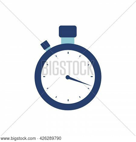 Stopwatch Clock Time Vector Icon Speed Symbol. Timer Stopwatch Sport Illustration Chronometer Circle