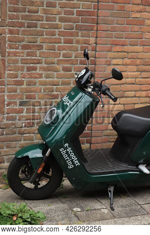 Haarlem, The Netherlands - June 26th 2021: Rental Scooter From The Felyx App-based Scooter Rental Se