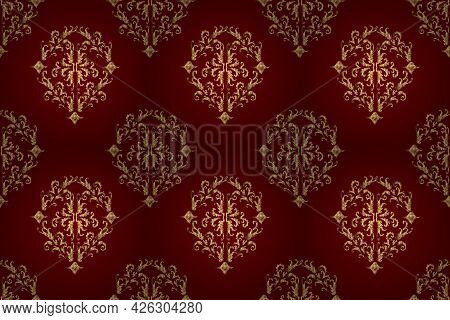 Seamless Pattern With Interesting Doodles On Colorfil Background. Pano. Raster Illustration.