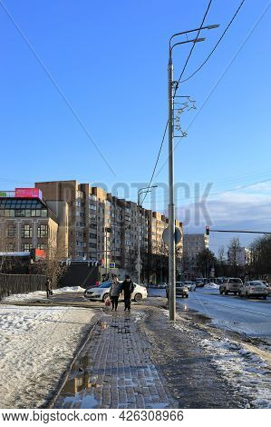 Balashikha, Russia - March 19, 2021. Residential Neighborhood On The Spring Sunny Day. View Of The S