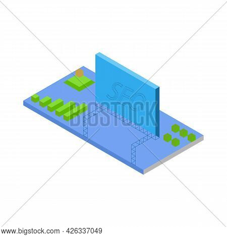 Seo 3d Data Analysis Tool Isometric Concept