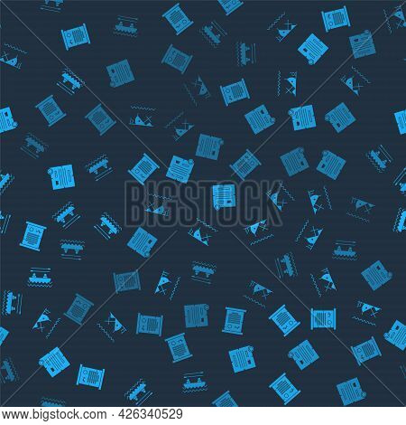 Set Decree, Parchment, Scroll, Sunken Ship, And Boat With Oars On Seamless Pattern. Vector