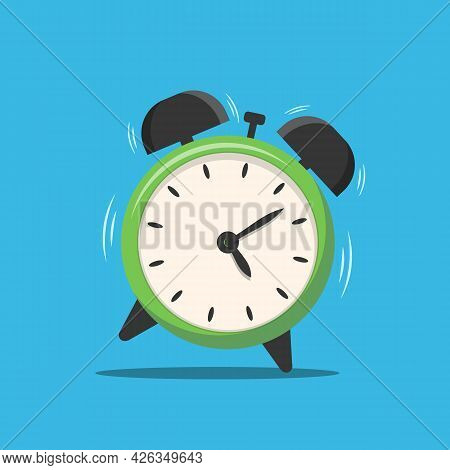 Alarm Clock Isolated On Background. Alarm Clock Is Ringing. Vector Stock
