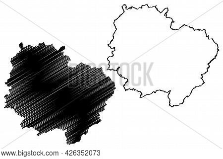 Donnersbergkreis District (federal Republic Of Germany, State Of Rhineland-palatinate) Map Vector Il