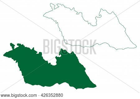Shaheed Bhagat Singh Nagar District (punjab State, Republic Of India) Map Vector Illustration, Scrib