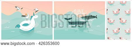 Hand Drawn Vector Abstract Stock Graphic Summer Cartoon, Minimalistic Contemporary Illustrations Pri