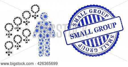 Covid-2019 Collage Harem Symbol Icon, And Grunge Small Group Badge. Harem Symbol Collage For Breakou