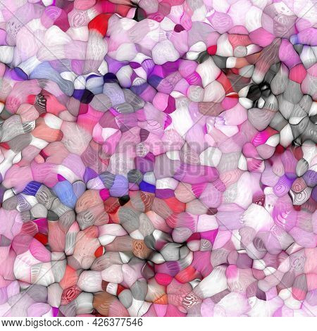 Distorted Spot Blotch Effect Seamless Pattern. Vibrant Boho Organic Shape Texture. Painterly Trendy 