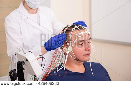 Patient Brain Testing Using Encephalography At Medical Center