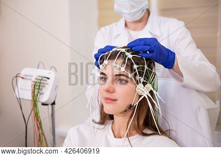 Patient Brain Testing Using Encephalography At Medical Center