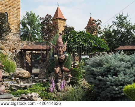 Old Page, Russia - October 5, 2019 - Loga Park - Garden Sculpture