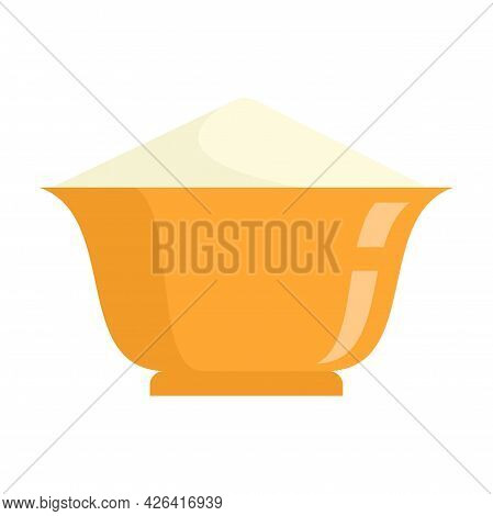 Flour Bowl Icon. Flat Illustration Of Flour Bowl Vector Icon Isolated On White Background